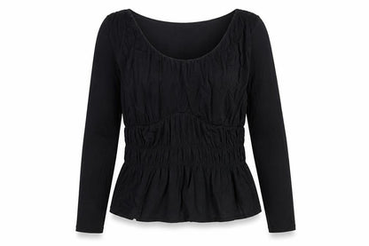 Marks & Spencer Womens Black Viscose Basic Blouse Size 14 Round Neck