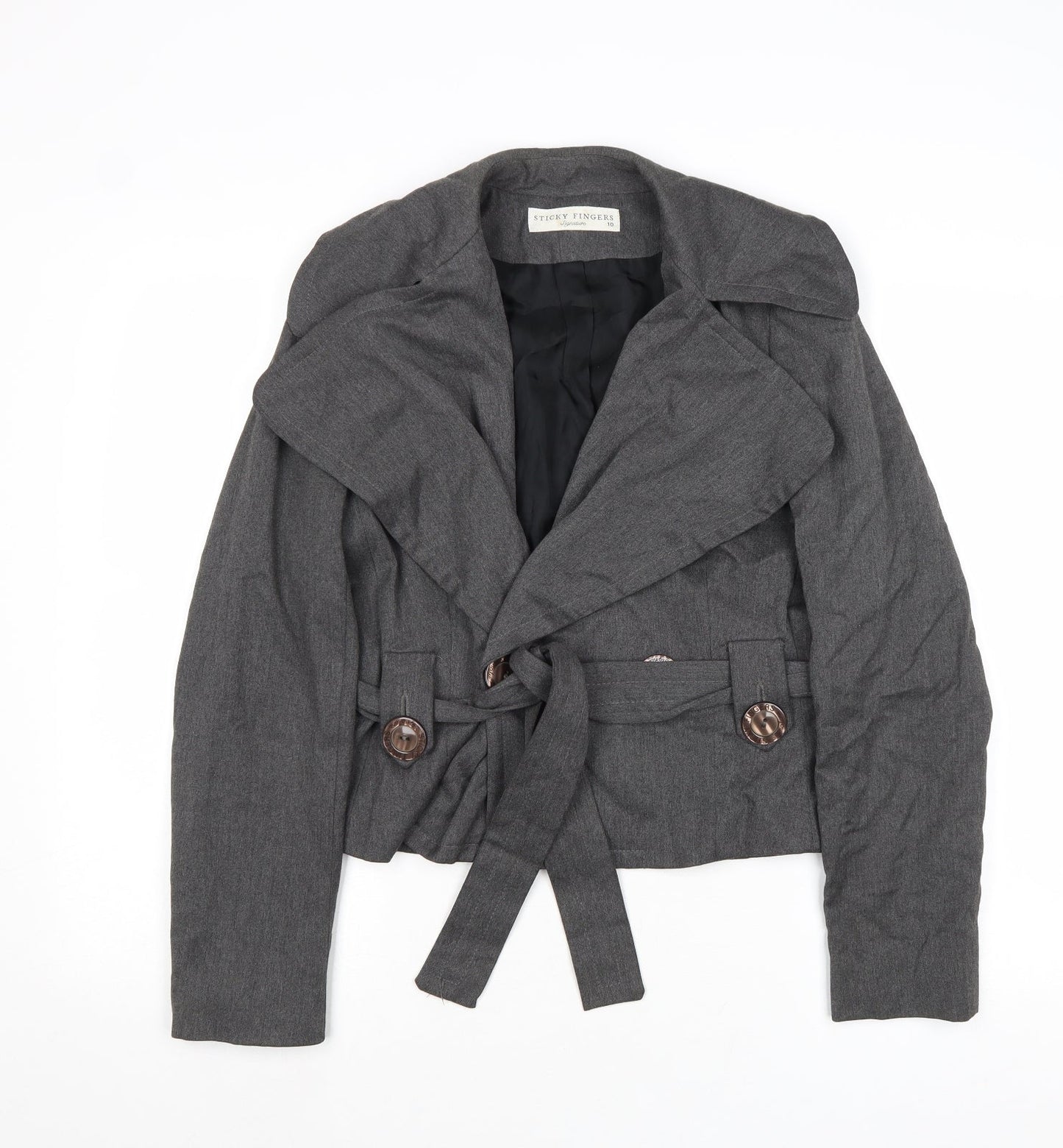 Sticky Fingers Womens Grey Jacket Size 10 Button