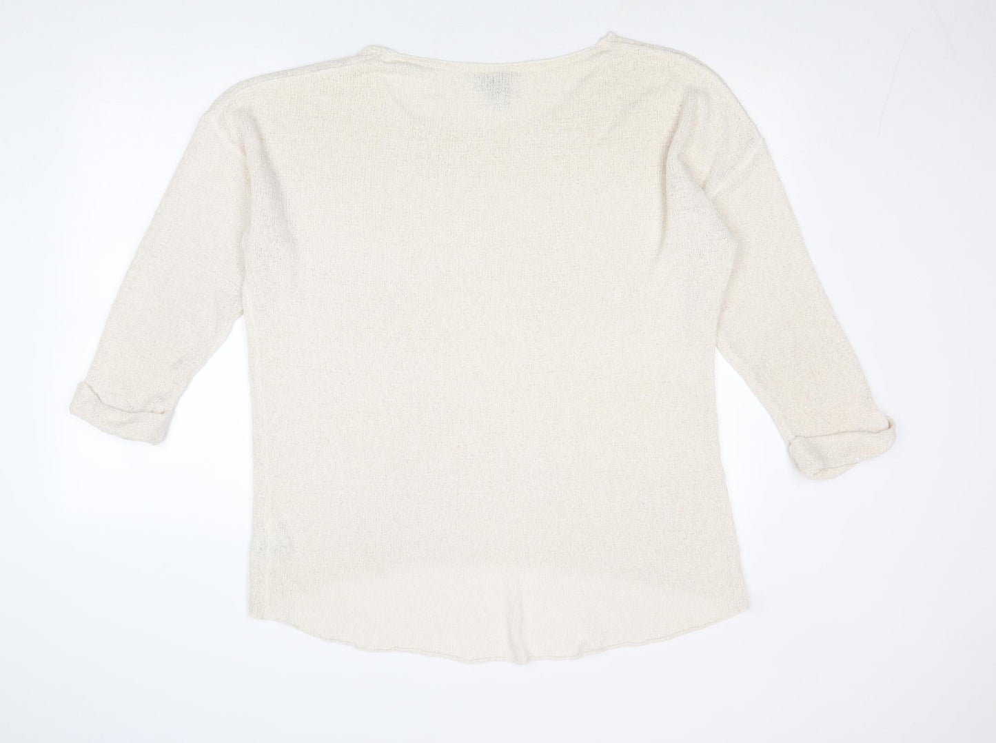 Divided by H&M Womens Ivory Round Neck Acrylic Pullover Jumper Size M