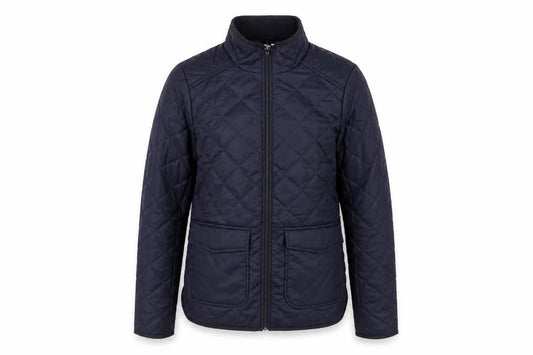 H&M Womens Blue Quilted Jacket Size 8 Zip