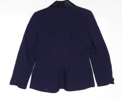 Together Womens Blue Polyester Jacket Suit Jacket Size 12