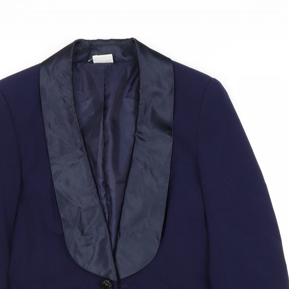 Together Womens Blue Polyester Jacket Suit Jacket Size 12