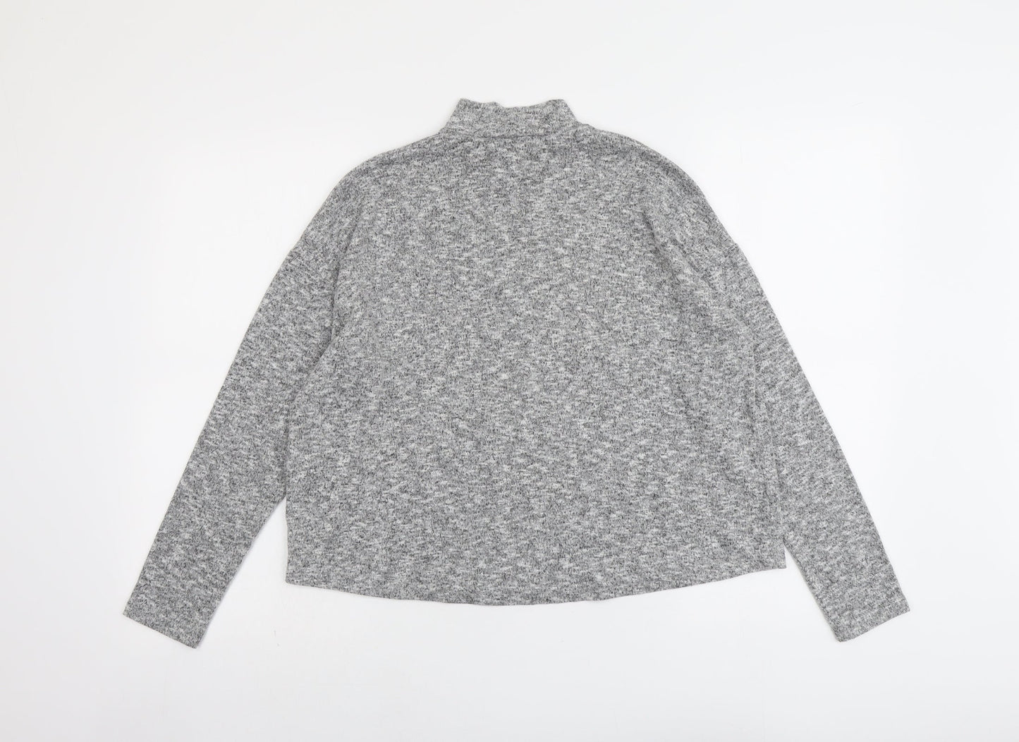 H&M Womens Grey High Neck Polyester Pullover Jumper Size S