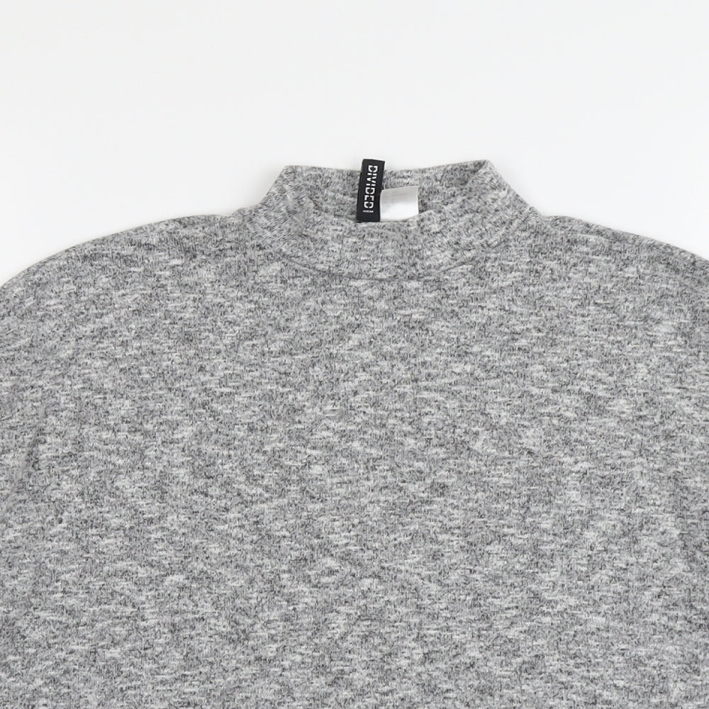 H&M Womens Grey High Neck Polyester Pullover Jumper Size S