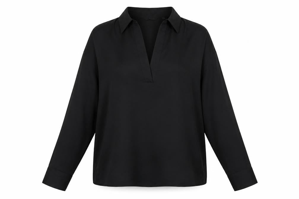 Unqilo Womens Black Polyester Basic Blouse Size XS V-Neck