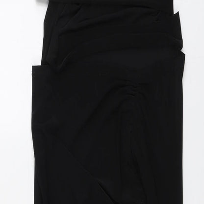 PRETTYLITTLETHING Womens Black Polyester Trapeze & Swing Size 12 Halter Pullover