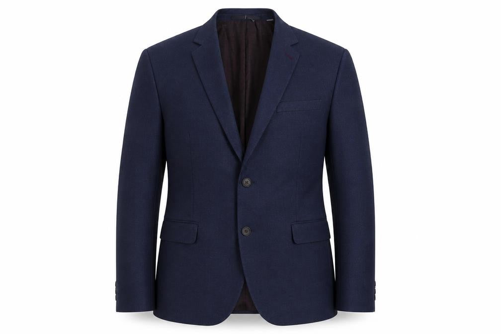 Burton Mens Blue Polyester Jacket Suit Jacket Size 44 Regular