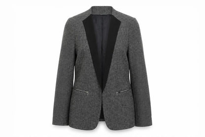 H&M Womens Grey Polyester Jacket Blazer Size 10