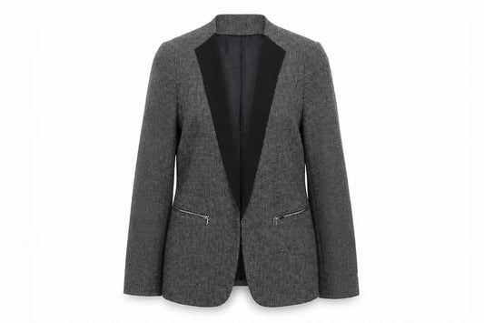 H&M Womens Grey Polyester Jacket Blazer Size 10