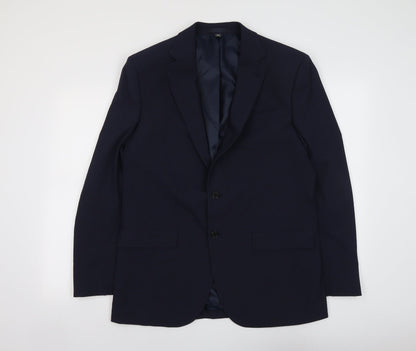 Marks & Spencer Mens Blue Polyester Jacket Suit Jacket Size L Regular