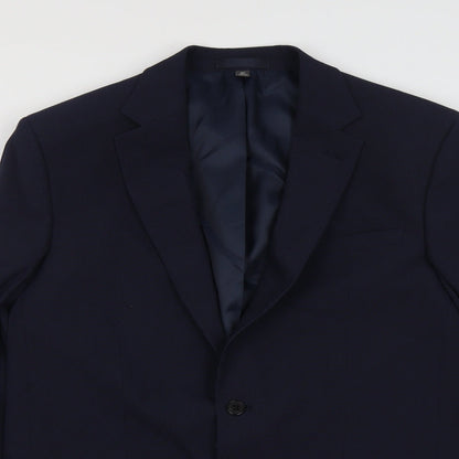 Marks & Spencer Mens Blue Polyester Jacket Suit Jacket Size L Regular