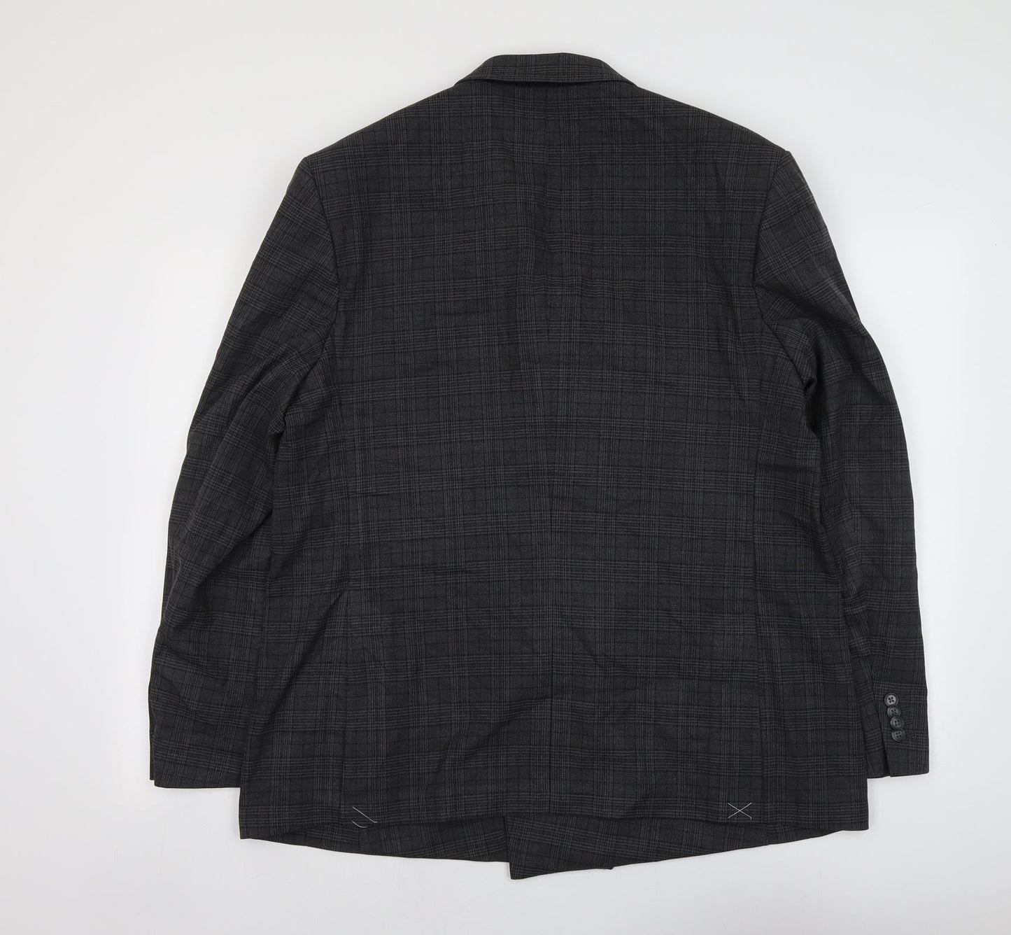 Marks and Spencer Mens Grey Geometric Polyester Jacket Suit Jacket Size 2XL Regular
