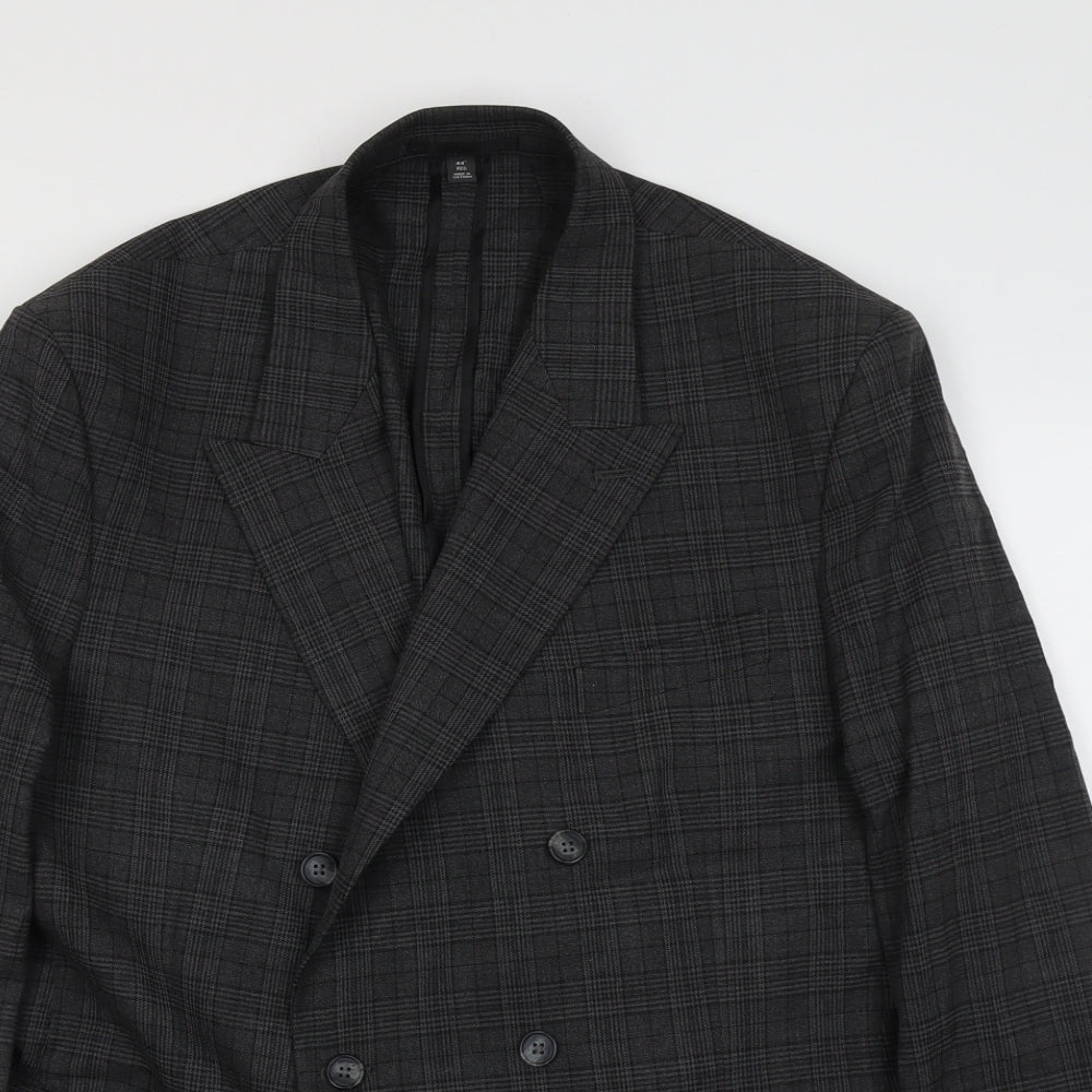 Marks and Spencer Mens Grey Geometric Polyester Jacket Suit Jacket Size 2XL Regular
