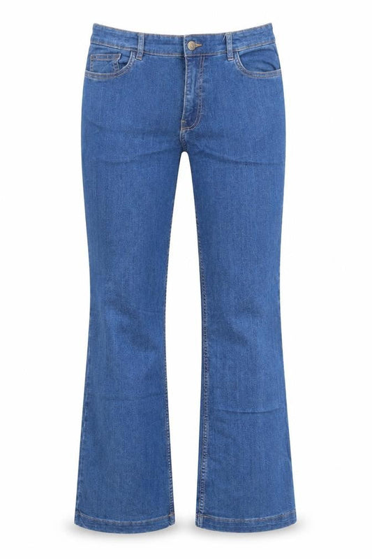FOREVER 21 Womens Blue Cotton Bootcut Jeans Size 31 in Regular Zip