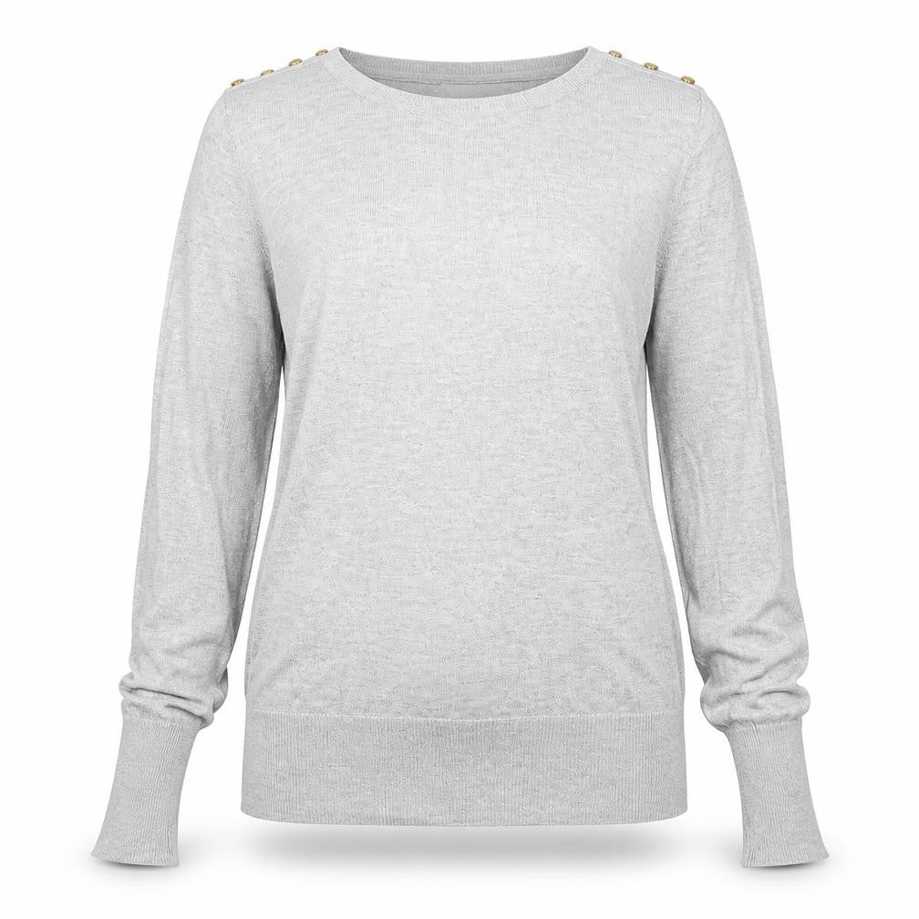 H&M Womens Grey Round Neck Viscose Pullover Jumper Size M