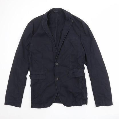 Next Mens Blue Cotton Jacket Suit Jacket Size 46 Regular