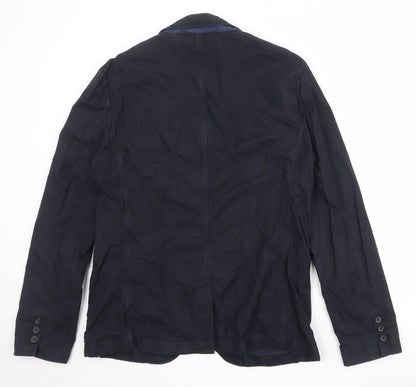 Next Mens Blue Cotton Jacket Suit Jacket Size 46 Regular