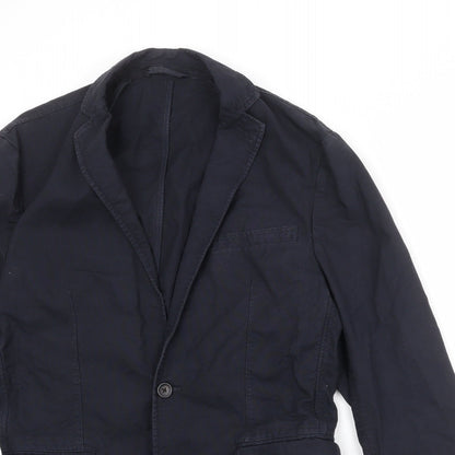 Next Mens Blue Cotton Jacket Suit Jacket Size 46 Regular