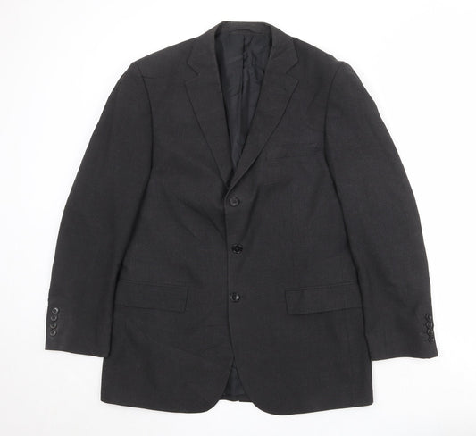 Marks and Spencer Mens Black Polyester Jacket Suit Jacket Size 40 Regular