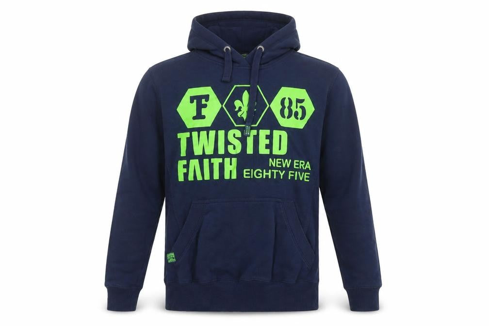 Twisted Faith Mens Blue Cotton Pullover Hoodie Size S