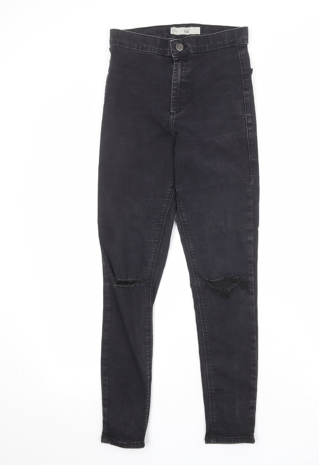 Topshop Womens Black Cotton Skinny Jeans Size 28 in Regular Zip