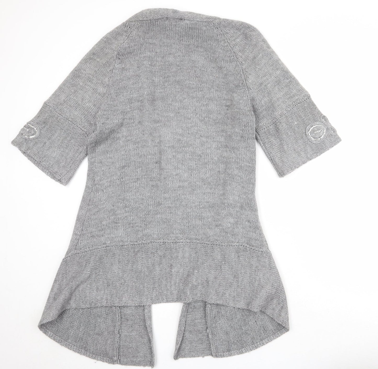 Roman Womens Grey V-Neck Wool Cardigan Jumper Size 10