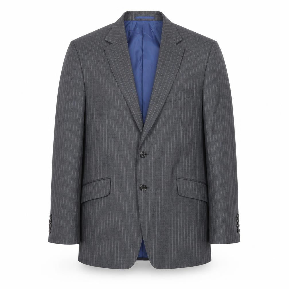 Marks & Spencer Mens Grey Striped Wool Jacket Suit Jacket Size 40 Regular