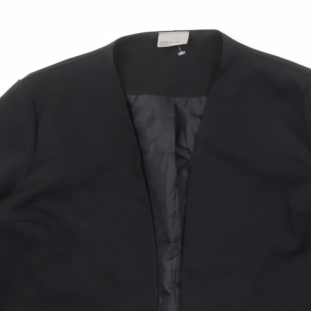 VERO MODA Womens Black Polyester Jacket Blazer Size 14 - Open