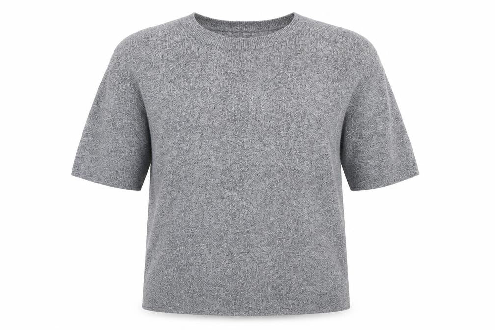 Topman Mens Grey Round Neck Cotton Pullover Jumper Size M Short Sleeve
