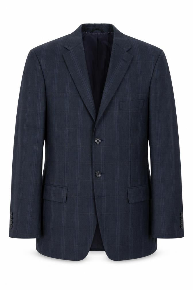 BARUTTI Mens Blue Striped Wool Jacket Suit Jacket Size 40 Regular