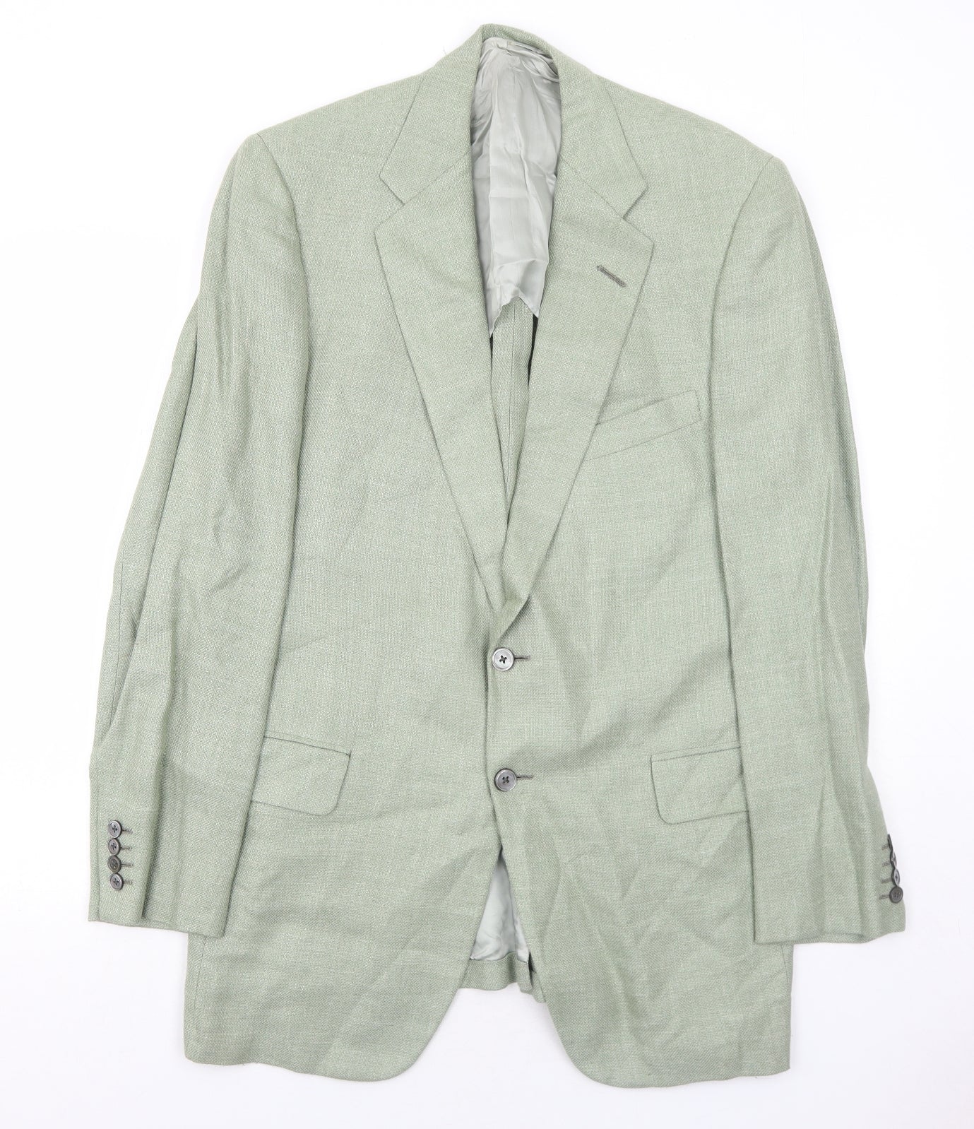 Ventura Mens Green Wool Jacket Suit Jacket Size 40 Regular