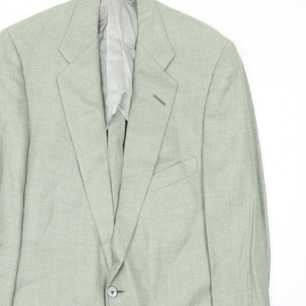 Ventura Mens Green Wool Jacket Suit Jacket Size 40 Regular