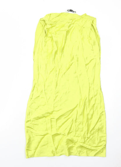 Marks & Spencer Womens Yellow Viscose Shift Size XS Boat Neck Pullover