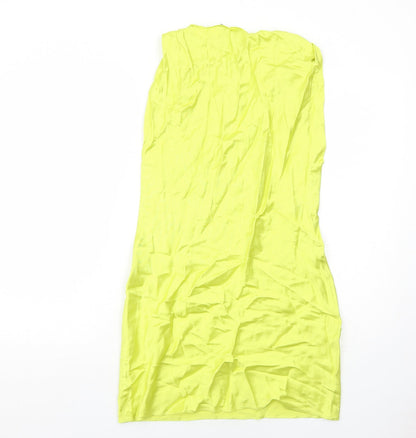 Marks & Spencer Womens Yellow Viscose Shift Size XS Boat Neck Pullover