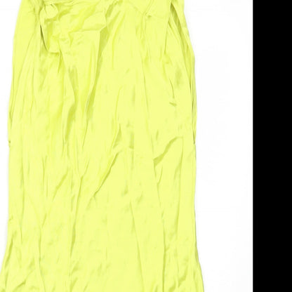 Marks & Spencer Womens Yellow Viscose Shift Size XS Boat Neck Pullover