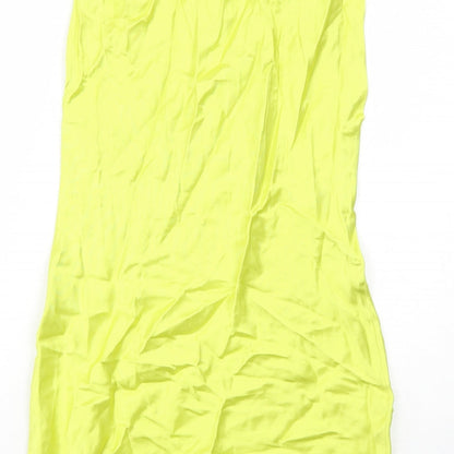Marks & Spencer Womens Yellow Viscose Shift Size XS Boat Neck Pullover