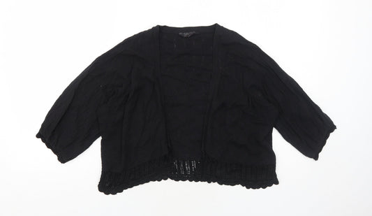 Savida Womens Black V-Neck Acrylic Cardigan Jumper Size 12