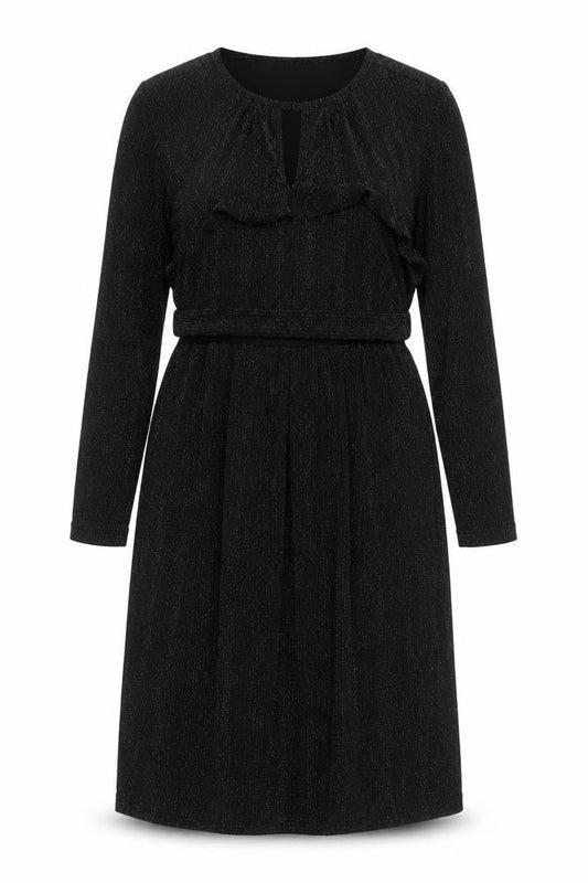 JoJo Maman Bébé Womens Black Striped Polyamide Trapeze & Swing Size S Round Neck Pullover
