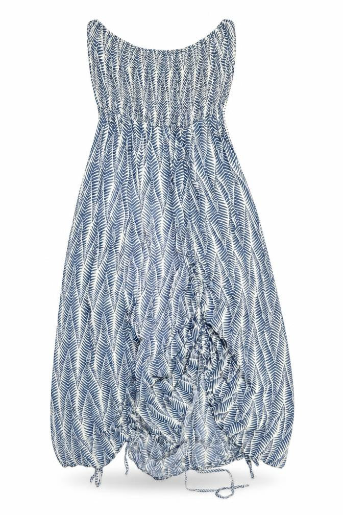 Moolooa Womens Blue Geometric Rayon Trapeze & Swing Size 10 Off the Shoulder Pullover