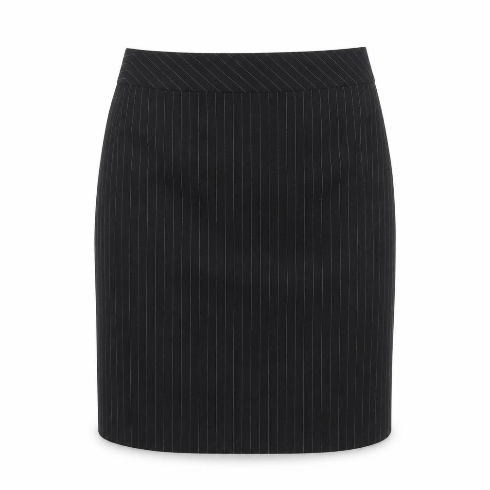 Dorothy Perkins Womens Black Striped Polyester A-Line Skirt Size 8 Regular Zip