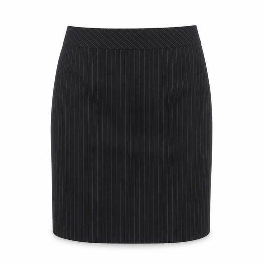 Dorothy Perkins Womens Black Striped Polyester A-Line Skirt Size 8 Regular Zip