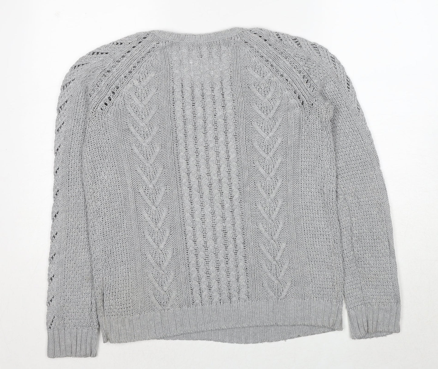 Gap Womens Grey Round Neck Nylon Pullover Jumper Size M