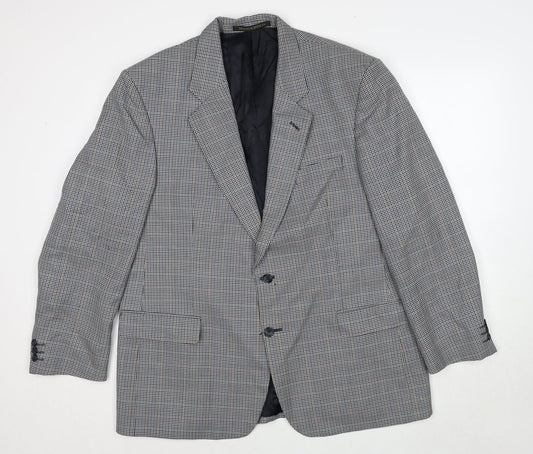 Marks and Spencer Mens Grey Geometric Wool Jacket Suit Jacket Size M Regular