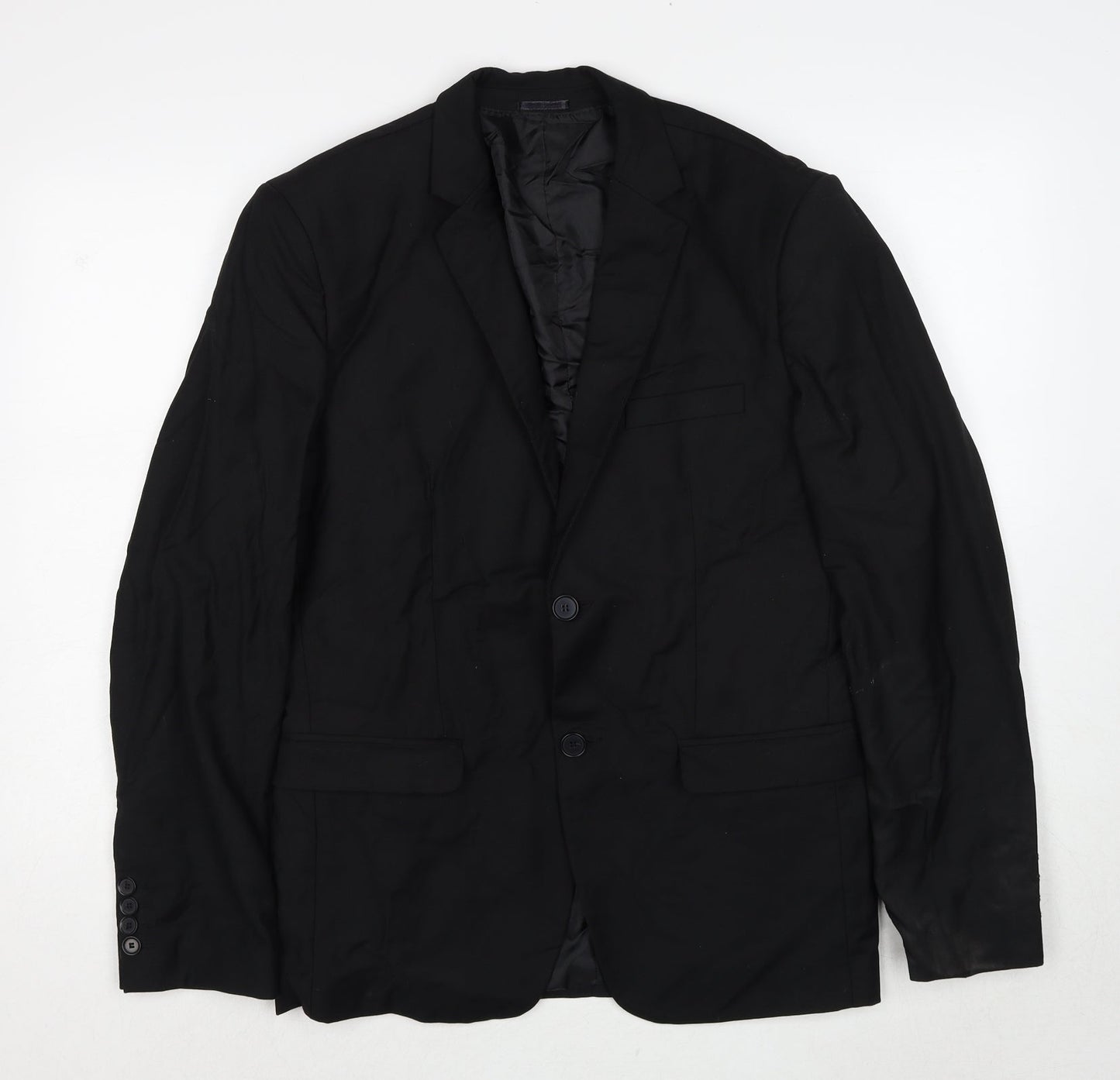 Boohoo Mens Black Polyester Jacket Suit Jacket Size 40 Regular