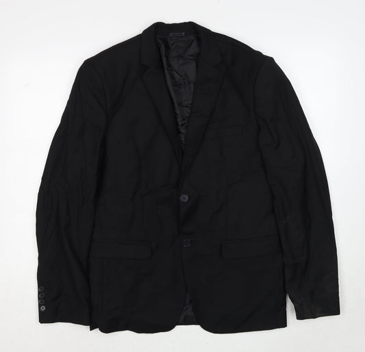 Boohoo Mens Black Polyester Jacket Suit Jacket Size 40 Regular