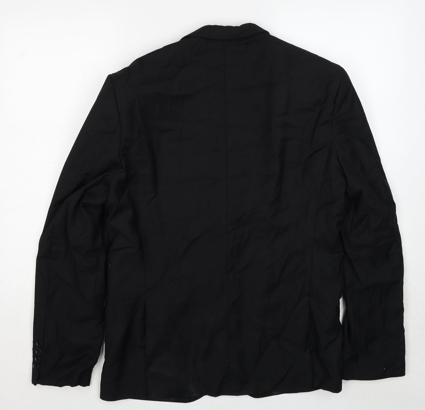 Boohoo Mens Black Polyester Jacket Suit Jacket Size 40 Regular