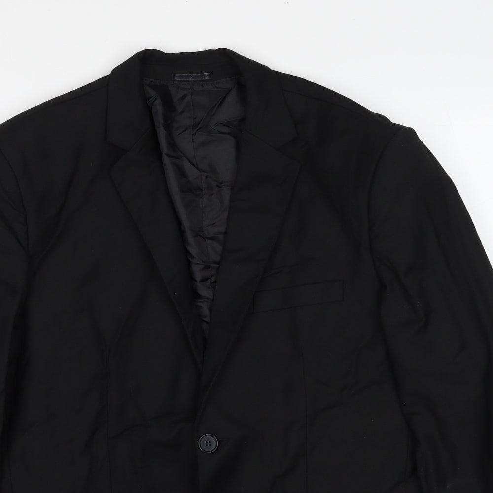 Boohoo Mens Black Polyester Jacket Suit Jacket Size 40 Regular