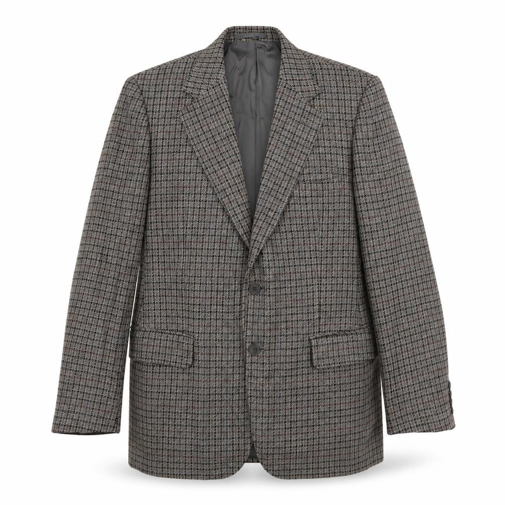 Marks & Spencer Mens Grey Check Wool Jacket Blazer Size M Regular