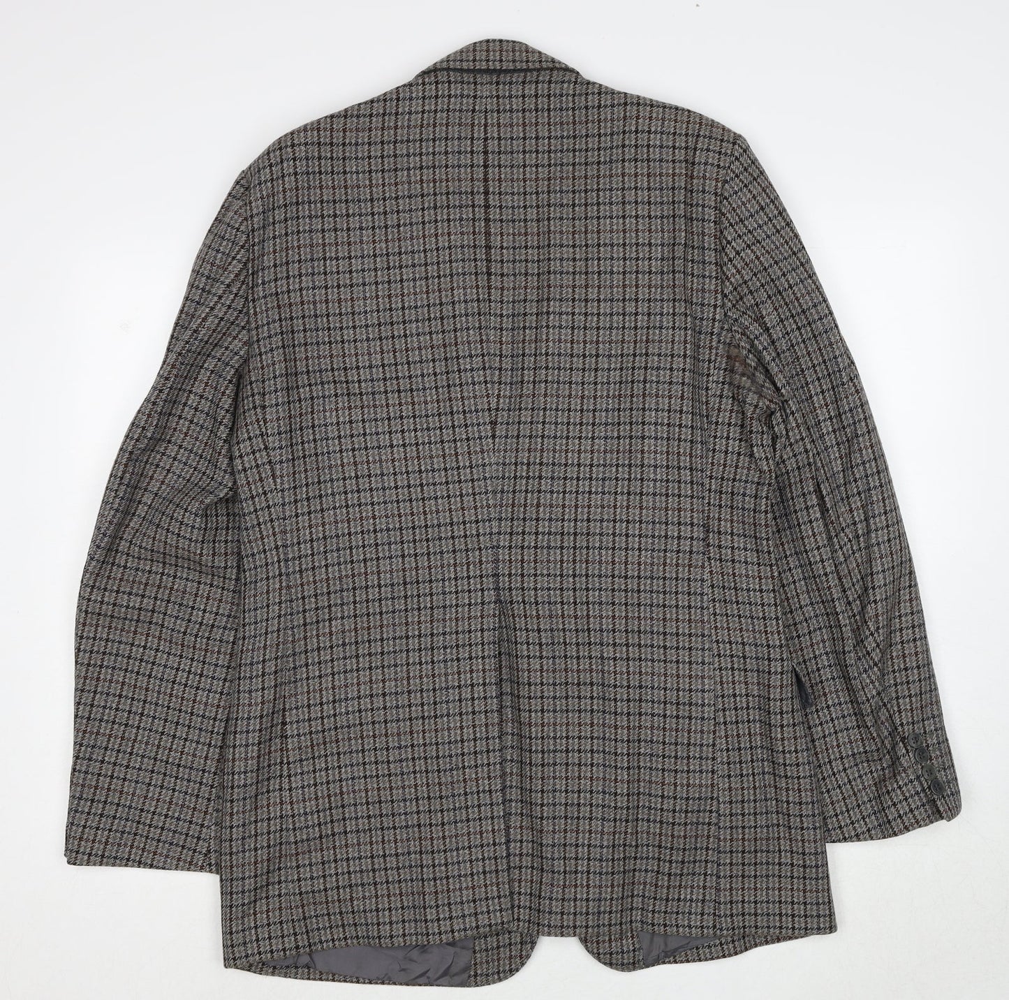 Marks and Spencer Mens Grey Check Wool Jacket Blazer Size M Regular
