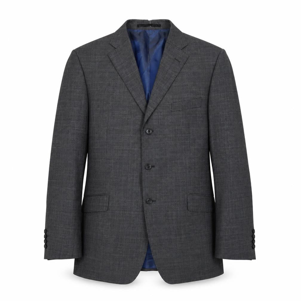 Marks & Spencer Mens Grey Plaid Wool Jacket Suit Jacket Size 42 Regular